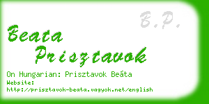 beata prisztavok business card